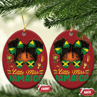 Little Miss Jamaica Christmas Ornament Proud Jamaican Afro Black Girls Jamaica Flag Pride - Wonder Print Shop