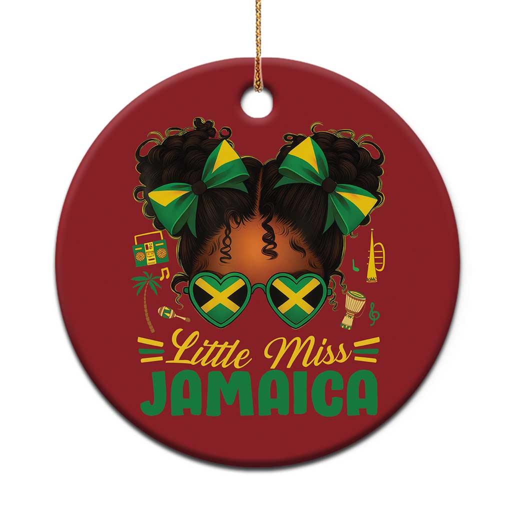 Little Miss Jamaica Christmas Ornament Proud Jamaican Afro Black Girls Jamaica Flag Pride - Wonder Print Shop