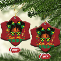 Little Miss Jamaica Christmas Ornament Proud Jamaican Afro Black Girls Jamaica Flag Pride - Wonder Print Shop