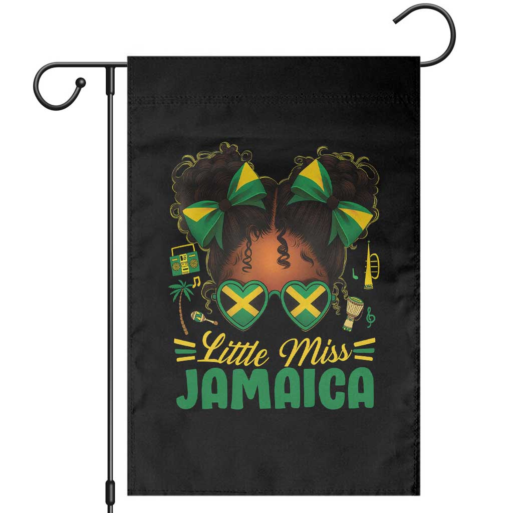 Little Miss Jamaica Garden Flag Proud Jamaican Afro Black Girls Jamaica Flag Pride - Wonder Print Shop