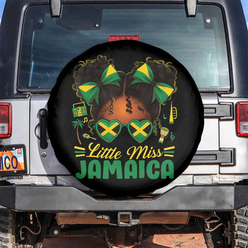Little Miss Jamaica Spare Tire Cover Proud Jamaican Afro Black Girls Jamaica Flag Pride - Wonder Print Shop