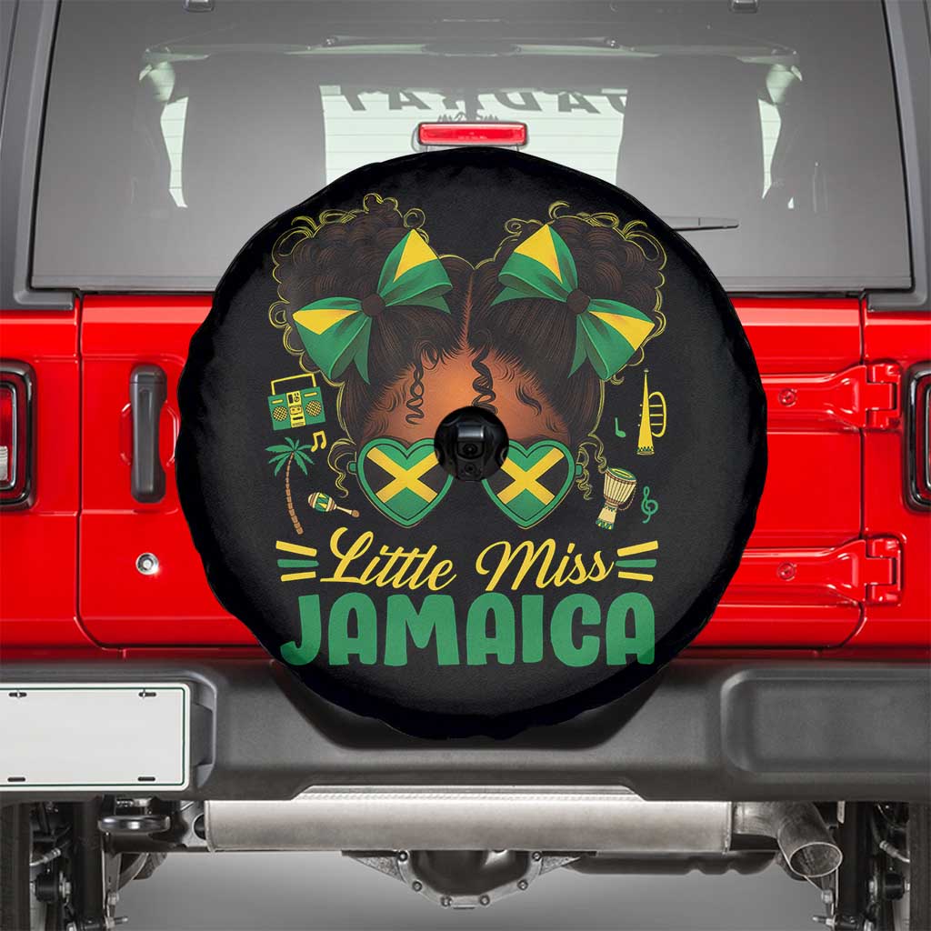 Little Miss Jamaica Spare Tire Cover Proud Jamaican Afro Black Girls Jamaica Flag Pride - Wonder Print Shop