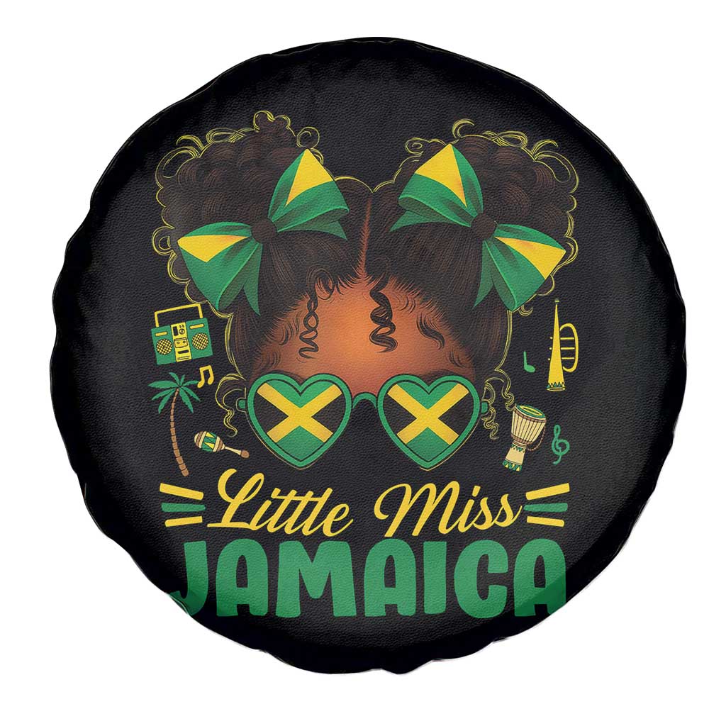 Little Miss Jamaica Spare Tire Cover Proud Jamaican Afro Black Girls Jamaica Flag Pride - Wonder Print Shop