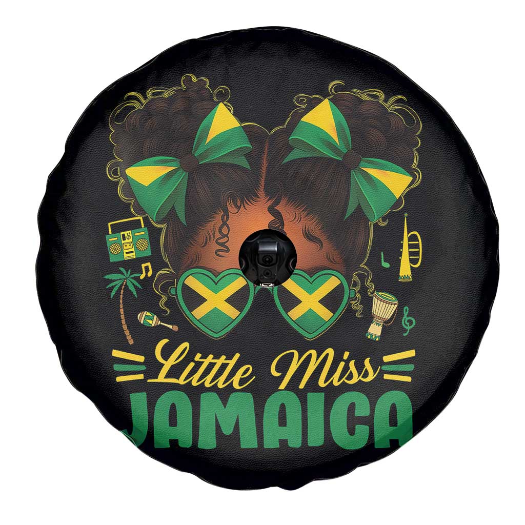 Little Miss Jamaica Spare Tire Cover Proud Jamaican Afro Black Girls Jamaica Flag Pride - Wonder Print Shop