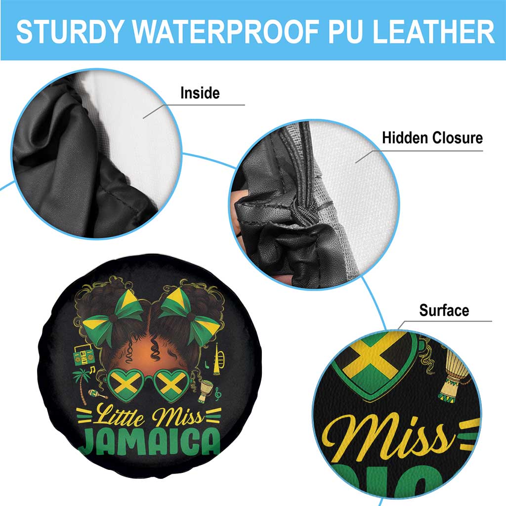 Little Miss Jamaica Spare Tire Cover Proud Jamaican Afro Black Girls Jamaica Flag Pride - Wonder Print Shop