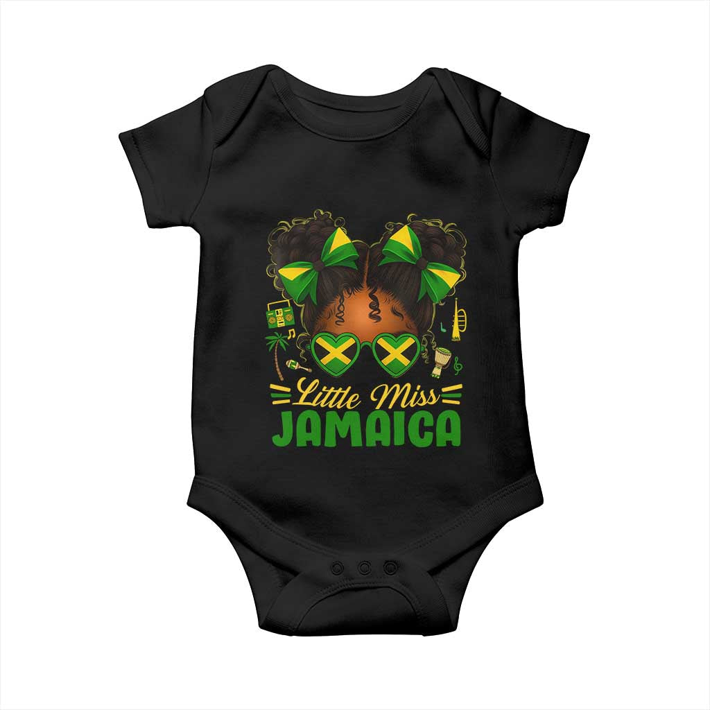 Little Miss Jamaica Baby Onesie Proud Jamaican Afro Black Girls Jamaica Flag Pride - Wonder Print Shop