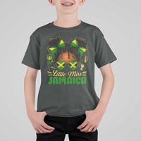 Little Miss Jamaica T Shirt For Kid Proud Jamaican Afro Black Girls Jamaica Flag Pride - Wonder Print Shop