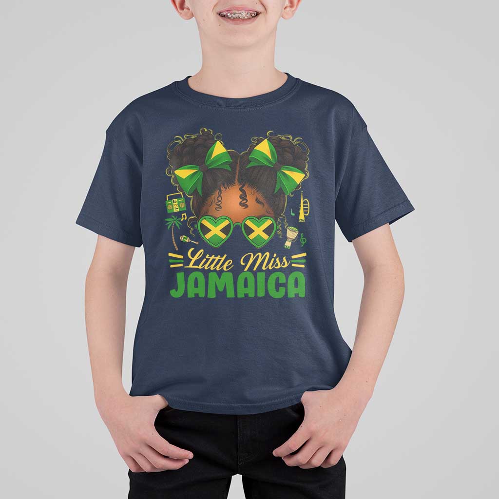 Little Miss Jamaica T Shirt For Kid Proud Jamaican Afro Black Girls Jamaica Flag Pride - Wonder Print Shop