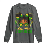Little Miss Jamaica Long Sleeve Shirt Proud Jamaican Afro Black Girls Jamaica Flag Pride - Wonder Print Shop