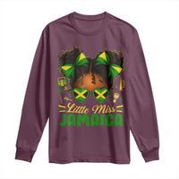 Little Miss Jamaica Long Sleeve Shirt Proud Jamaican Afro Black Girls Jamaica Flag Pride - Wonder Print Shop