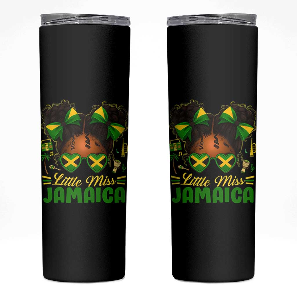 Little Miss Jamaica Skinny Tumbler Proud Jamaican Afro Black Girls Jamaica Flag Pride - Wonder Print Shop