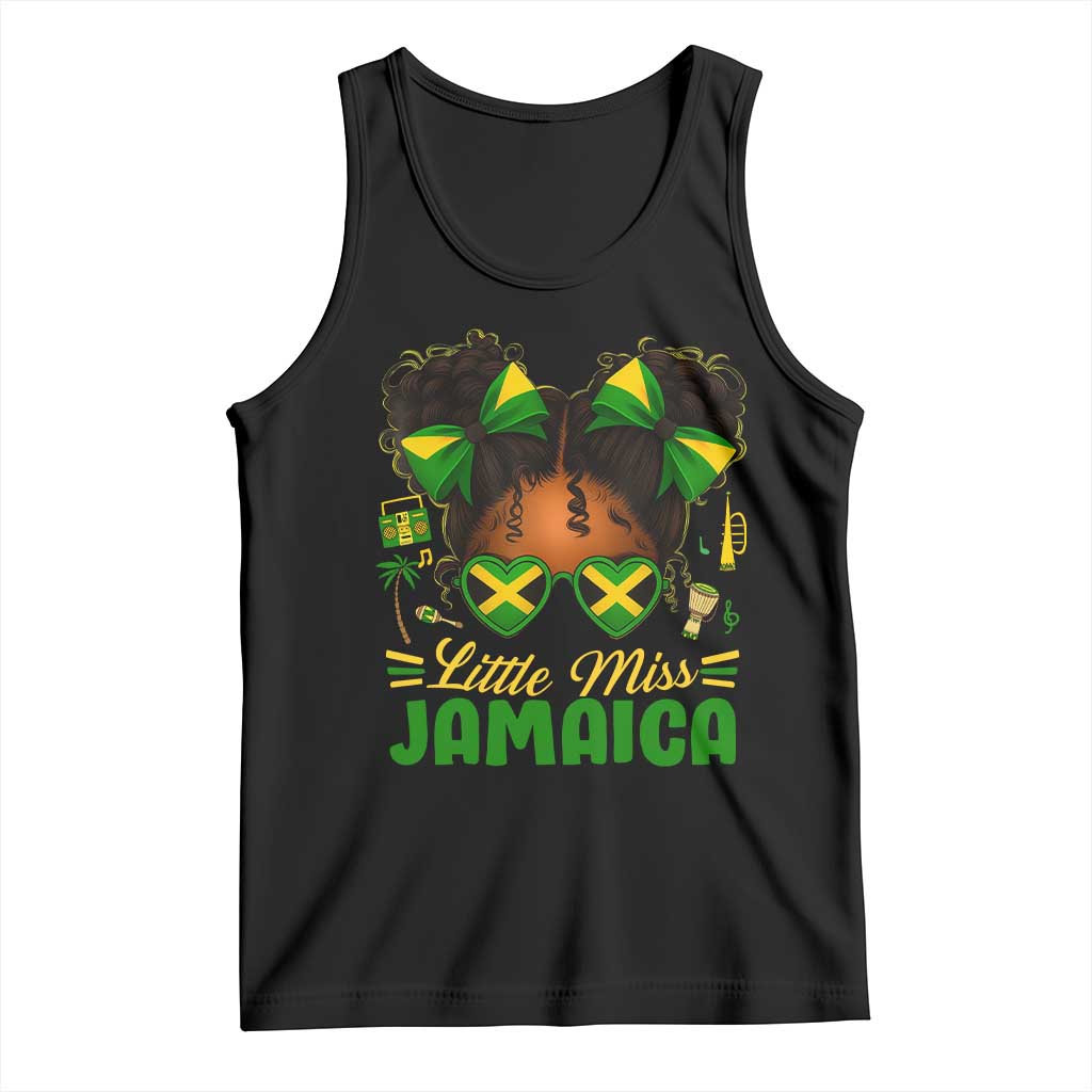 Little Miss Jamaica Tank Top Proud Jamaican Afro Black Girls Jamaica Flag Pride - Wonder Print Shop