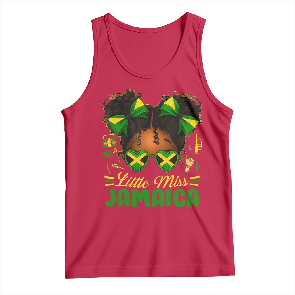 Little Miss Jamaica Tank Top Proud Jamaican Afro Black Girls Jamaica Flag Pride - Wonder Print Shop