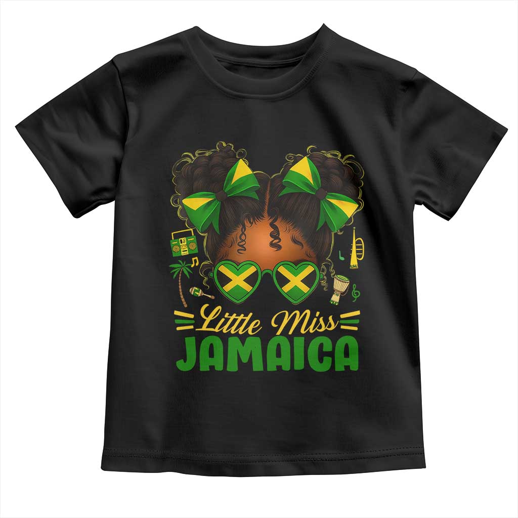 Little Miss Jamaica Toddler T Shirt Proud Jamaican Afro Black Girls Jamaica Flag Pride - Wonder Print Shop