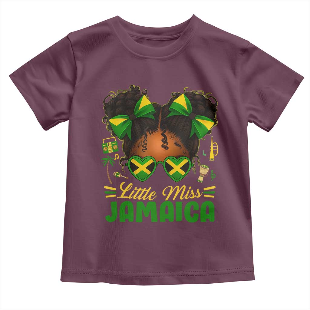 Little Miss Jamaica Toddler T Shirt Proud Jamaican Afro Black Girls Jamaica Flag Pride - Wonder Print Shop