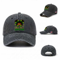Little Miss Jamaica Washed Cotton Baseball Cap Proud Jamaican Afro Black Girls Jamaica Flag Pride