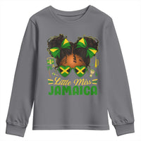 Little Miss Jamaica Youth Sweatshirt Proud Jamaican Afro Black Girls Jamaica Flag Pride - Wonder Print Shop