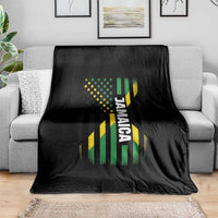 Jamaican American Flag Throw Blanket Distressed Jamaica America Usa Flag - Wonder Print Shop