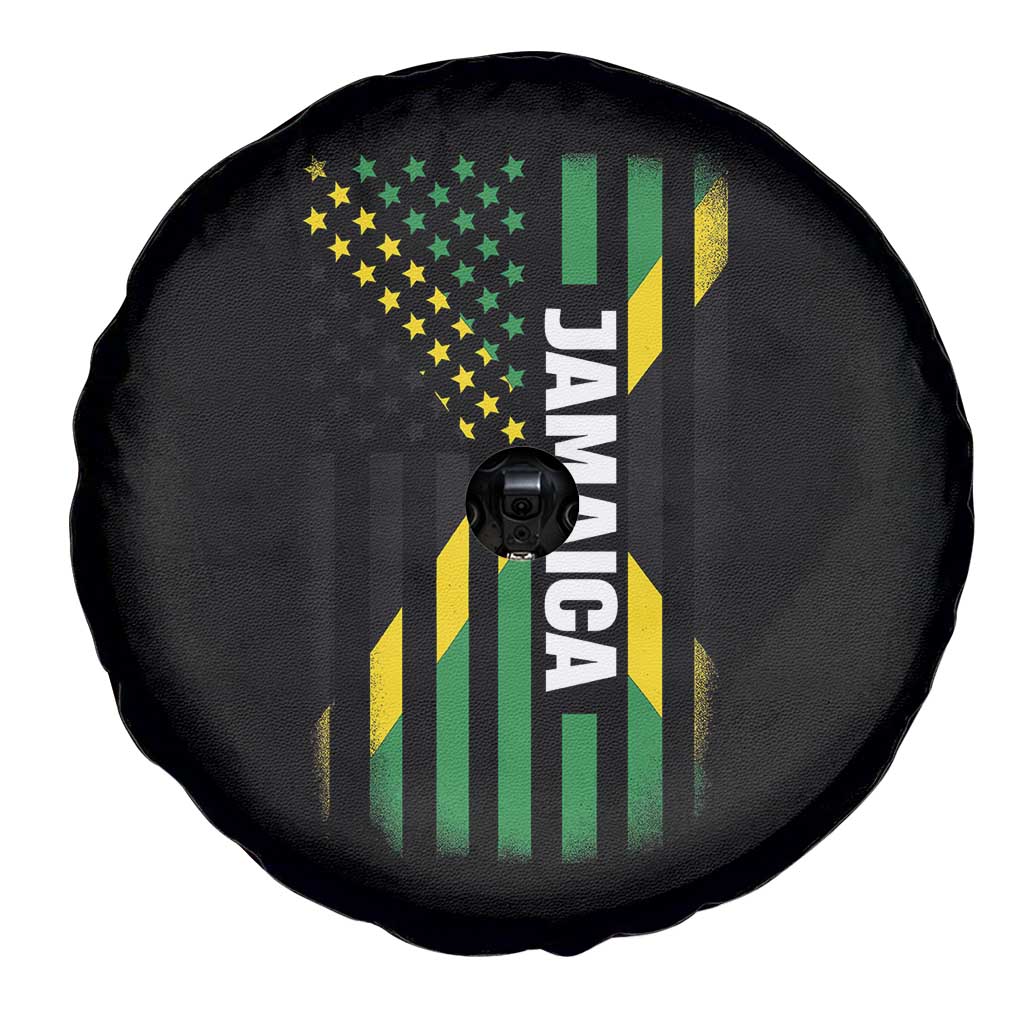 Jamaican American Flag Spare Tire Cover Distressed Jamaica America Usa Flag - Wonder Print Shop