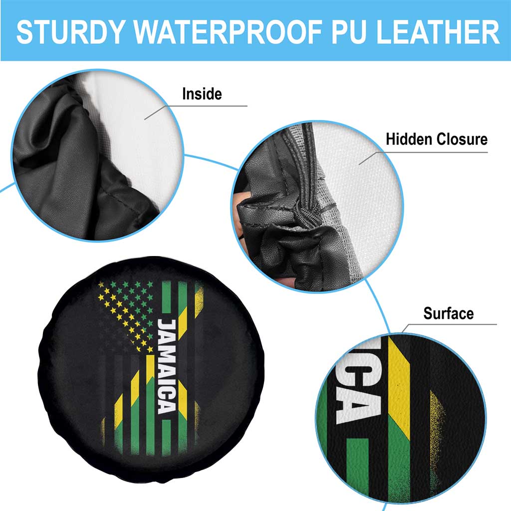 Jamaican American Flag Spare Tire Cover Distressed Jamaica America Usa Flag - Wonder Print Shop