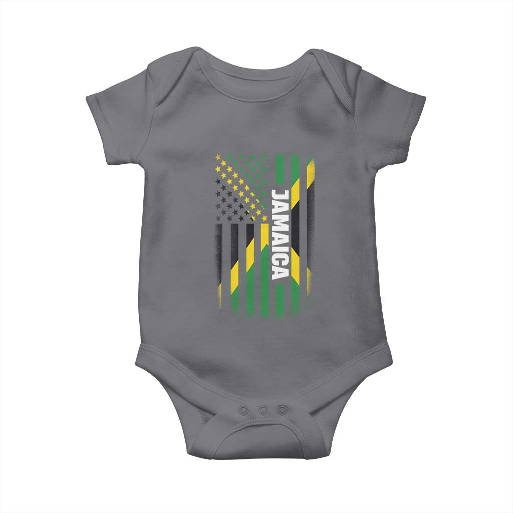 Jamaican American Flag Baby Onesie Distressed Jamaica America Usa Flag - Wonder Print Shop
