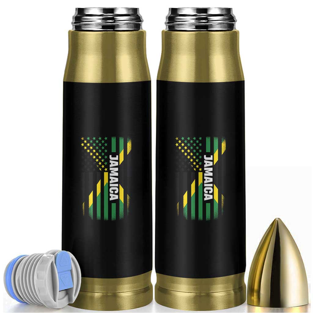 Jamaican American Flag Bullet Tumbler Distressed Jamaica America Usa Flag - Wonder Print Shop