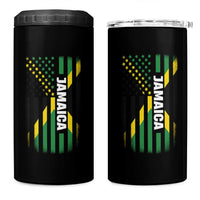 Jamaican American Flag 4 in 1 Can Cooler Tumbler Distressed Jamaica America Usa Flag - Wonder Print Shop