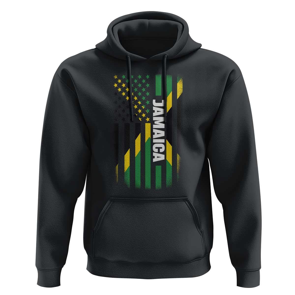 Jamaican American Flag Hoodie Distressed Jamaica America Usa Flag - Wonder Print Shop