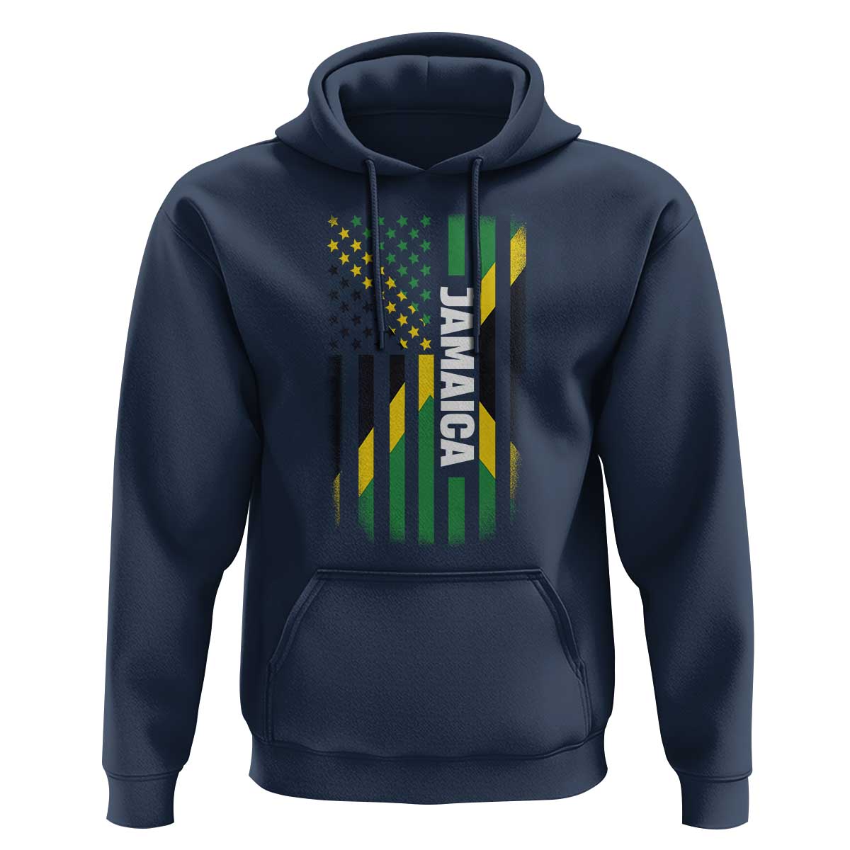 Jamaican American Flag Hoodie Distressed Jamaica America Usa Flag - Wonder Print Shop
