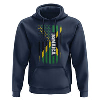 Jamaican American Flag Hoodie Distressed Jamaica America Usa Flag - Wonder Print Shop