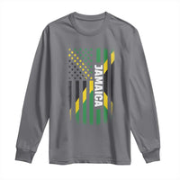 Jamaican American Flag Long Sleeve Shirt Distressed Jamaica America Usa Flag - Wonder Print Shop