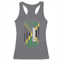 Jamaican American Flag Racerback Tank Top Distressed Jamaica America Usa Flag - Wonder Print Shop