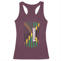 Jamaican American Flag Racerback Tank Top Distressed Jamaica America Usa Flag - Wonder Print Shop