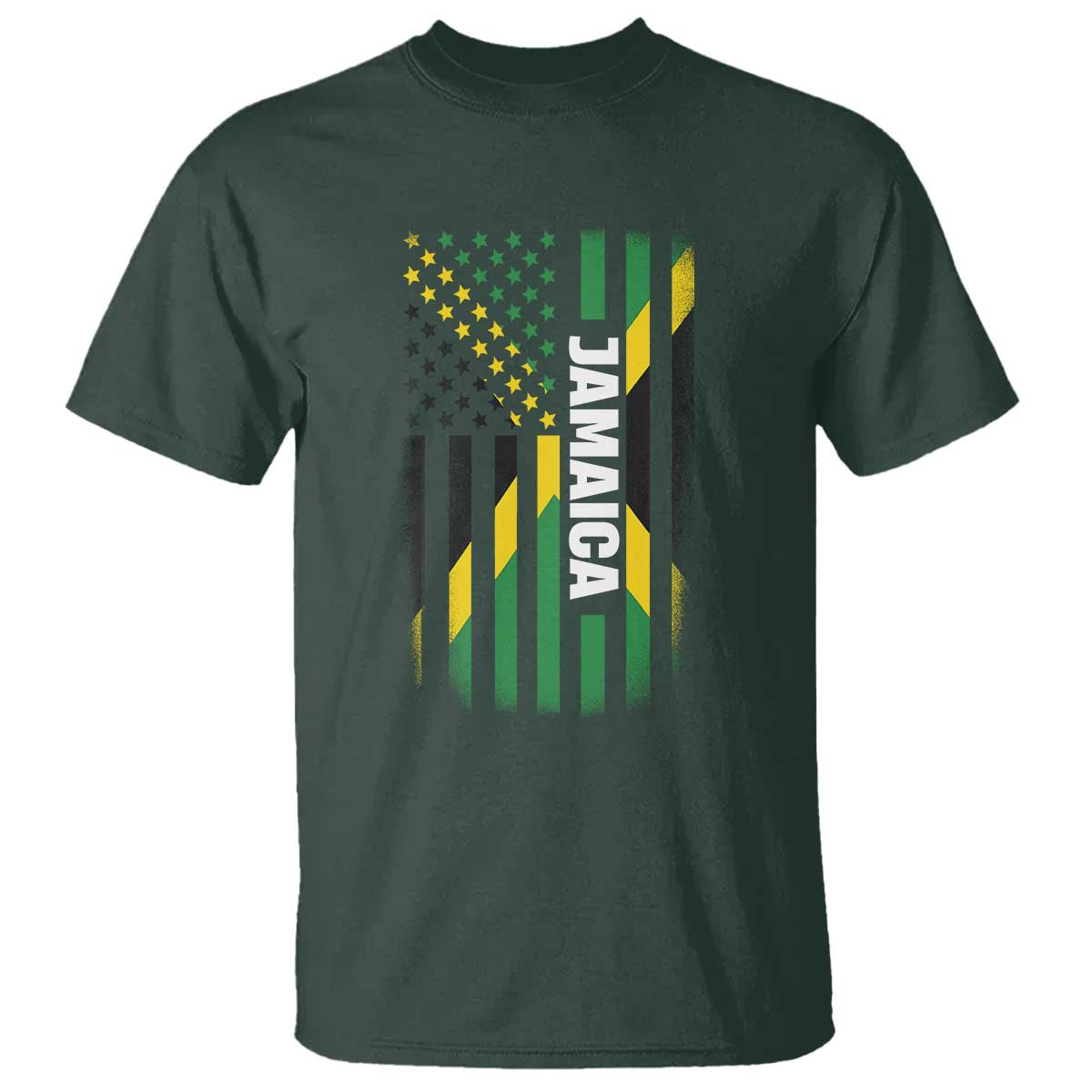 Jamaican American Flag T Shirt Distressed Jamaica America Usa Flag - Wonder Print Shop