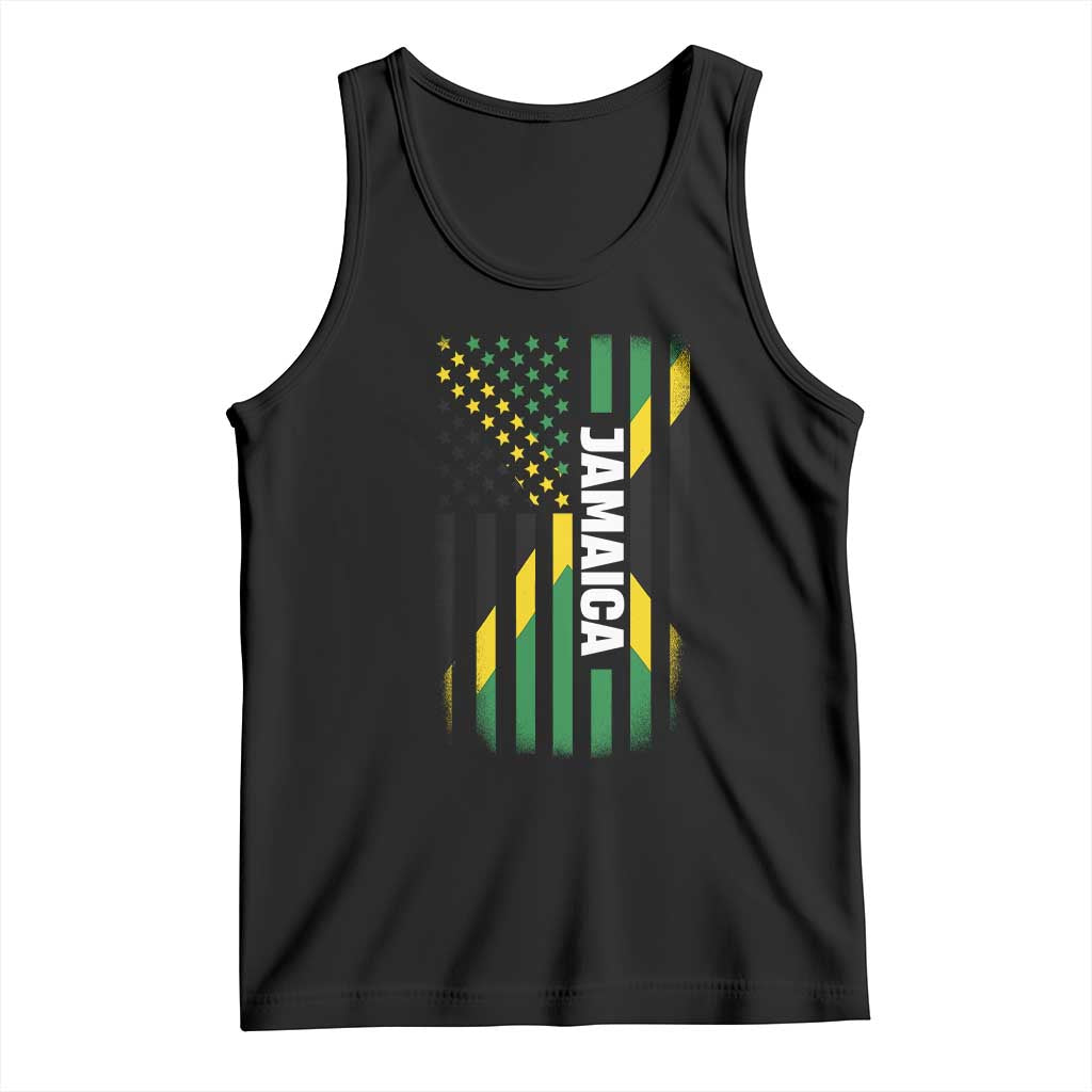 Jamaican American Flag Tank Top Distressed Jamaica America Usa Flag - Wonder Print Shop