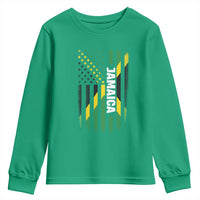 Jamaican American Flag Youth Sweatshirt Distressed Jamaica America Usa Flag - Wonder Print Shop