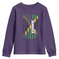 Jamaican American Flag Youth Sweatshirt Distressed Jamaica America Usa Flag - Wonder Print Shop