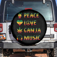 Rasta Weed Spare Tire Cover Peace Love Ganja Marijuana Cannabis Reggae Music - Wonder Print Shop