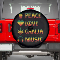 Rasta Weed Spare Tire Cover Peace Love Ganja Marijuana Cannabis Reggae Music - Wonder Print Shop