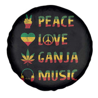 Rasta Weed Spare Tire Cover Peace Love Ganja Marijuana Cannabis Reggae Music - Wonder Print Shop
