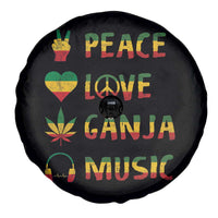 Rasta Weed Spare Tire Cover Peace Love Ganja Marijuana Cannabis Reggae Music - Wonder Print Shop