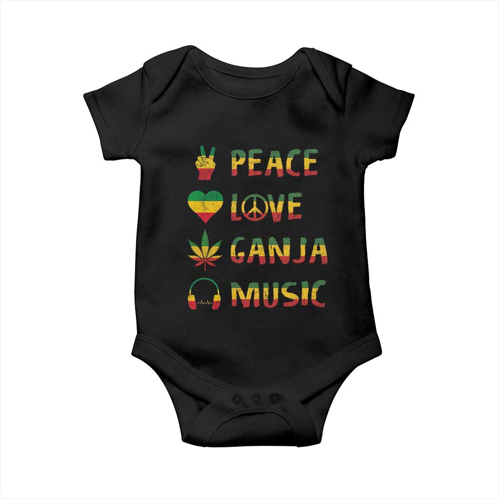 Rasta Weed Baby Onesie Peace Love Ganja Marijuana Cannabis Reggae Music - Wonder Print Shop