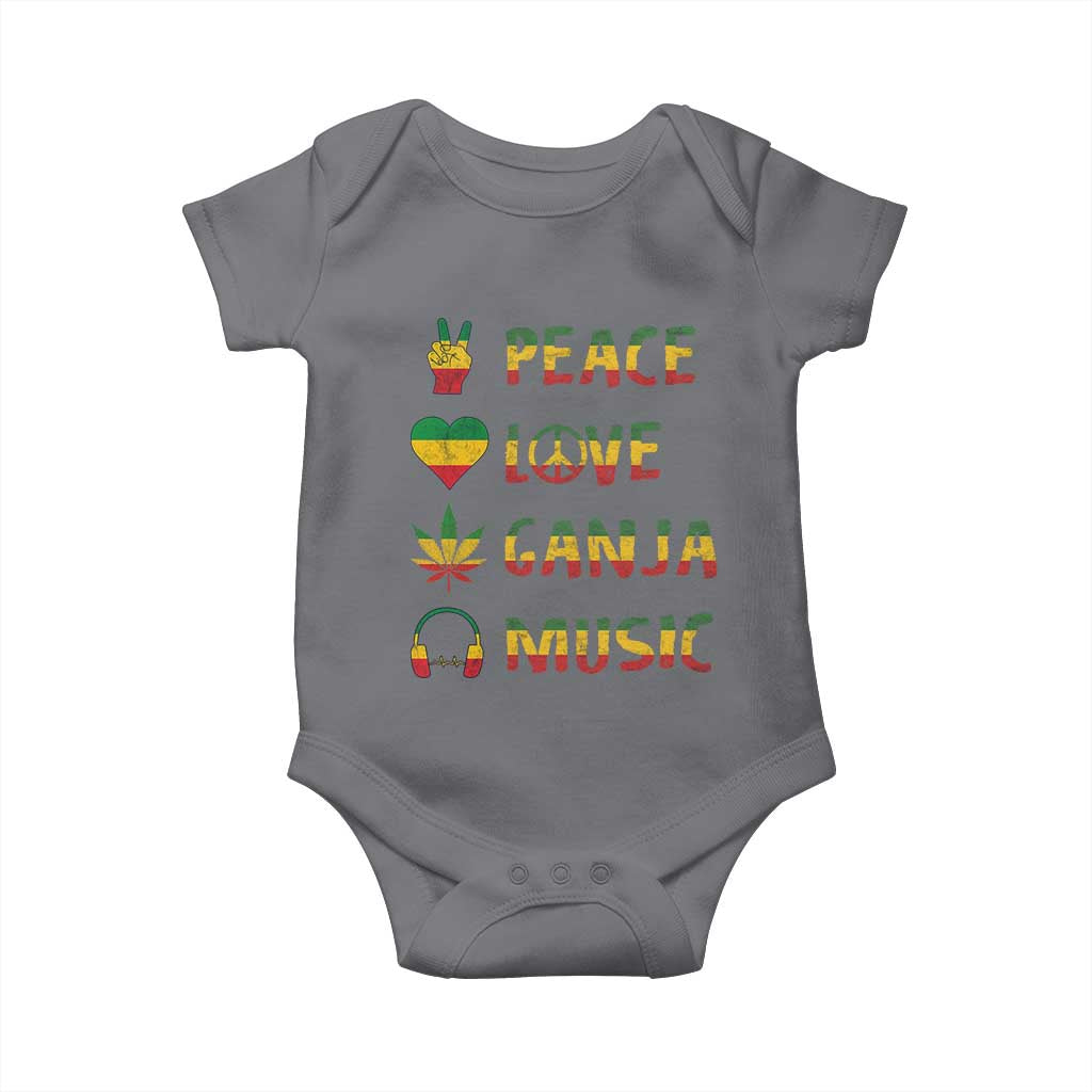 Rasta Weed Baby Onesie Peace Love Ganja Marijuana Cannabis Reggae Music - Wonder Print Shop