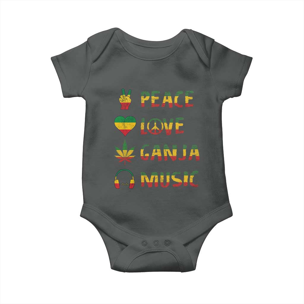 Rasta Weed Baby Onesie Peace Love Ganja Marijuana Cannabis Reggae Music - Wonder Print Shop