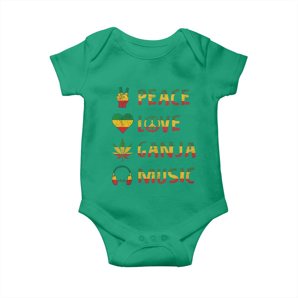 Rasta Weed Baby Onesie Peace Love Ganja Marijuana Cannabis Reggae Music - Wonder Print Shop