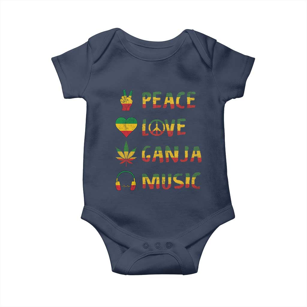 Rasta Weed Baby Onesie Peace Love Ganja Marijuana Cannabis Reggae Music - Wonder Print Shop