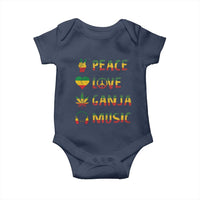 Rasta Weed Baby Onesie Peace Love Ganja Marijuana Cannabis Reggae Music - Wonder Print Shop