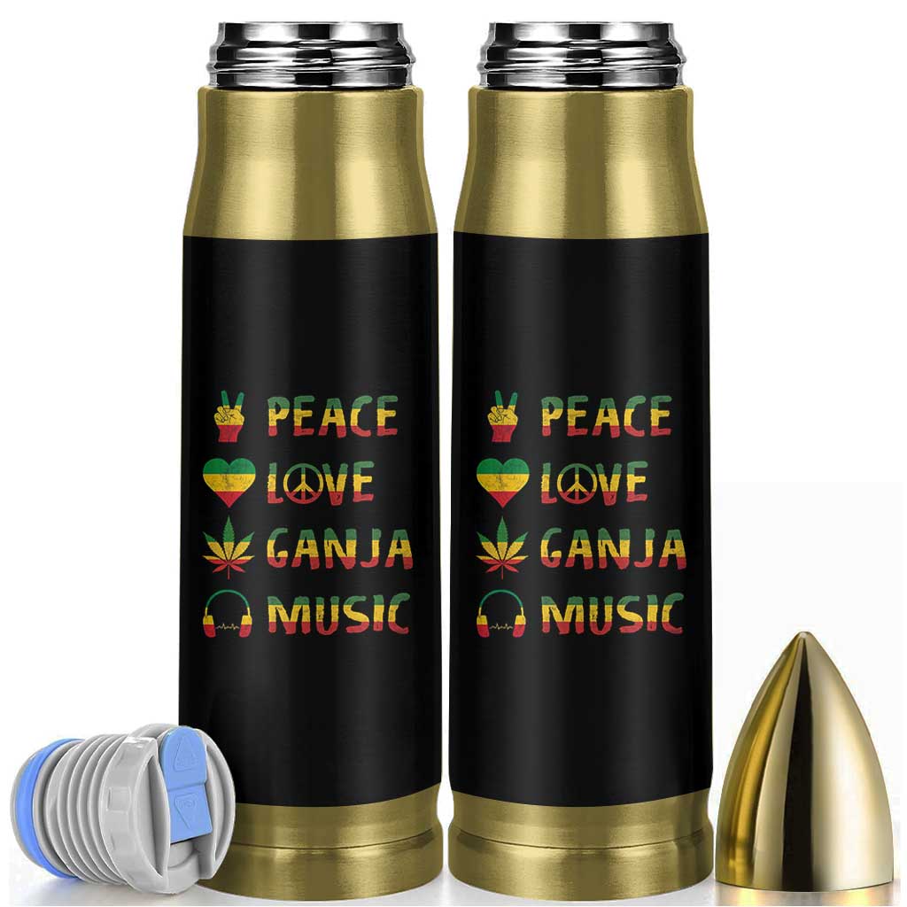 Rasta Weed Bullet Tumbler Peace Love Ganja Marijuana Cannabis Reggae Music - Wonder Print Shop