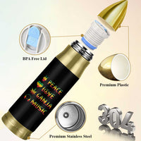 Rasta Weed Bullet Tumbler Peace Love Ganja Marijuana Cannabis Reggae Music - Wonder Print Shop