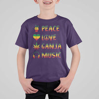 Rasta Weed T Shirt For Kid Peace Love Ganja Marijuana Cannabis Reggae Music - Wonder Print Shop